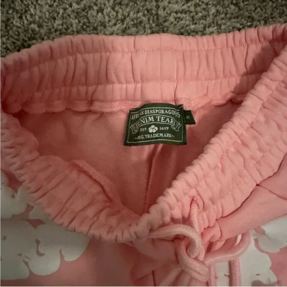 Denim tears Pink Shorts with White Cloud Print